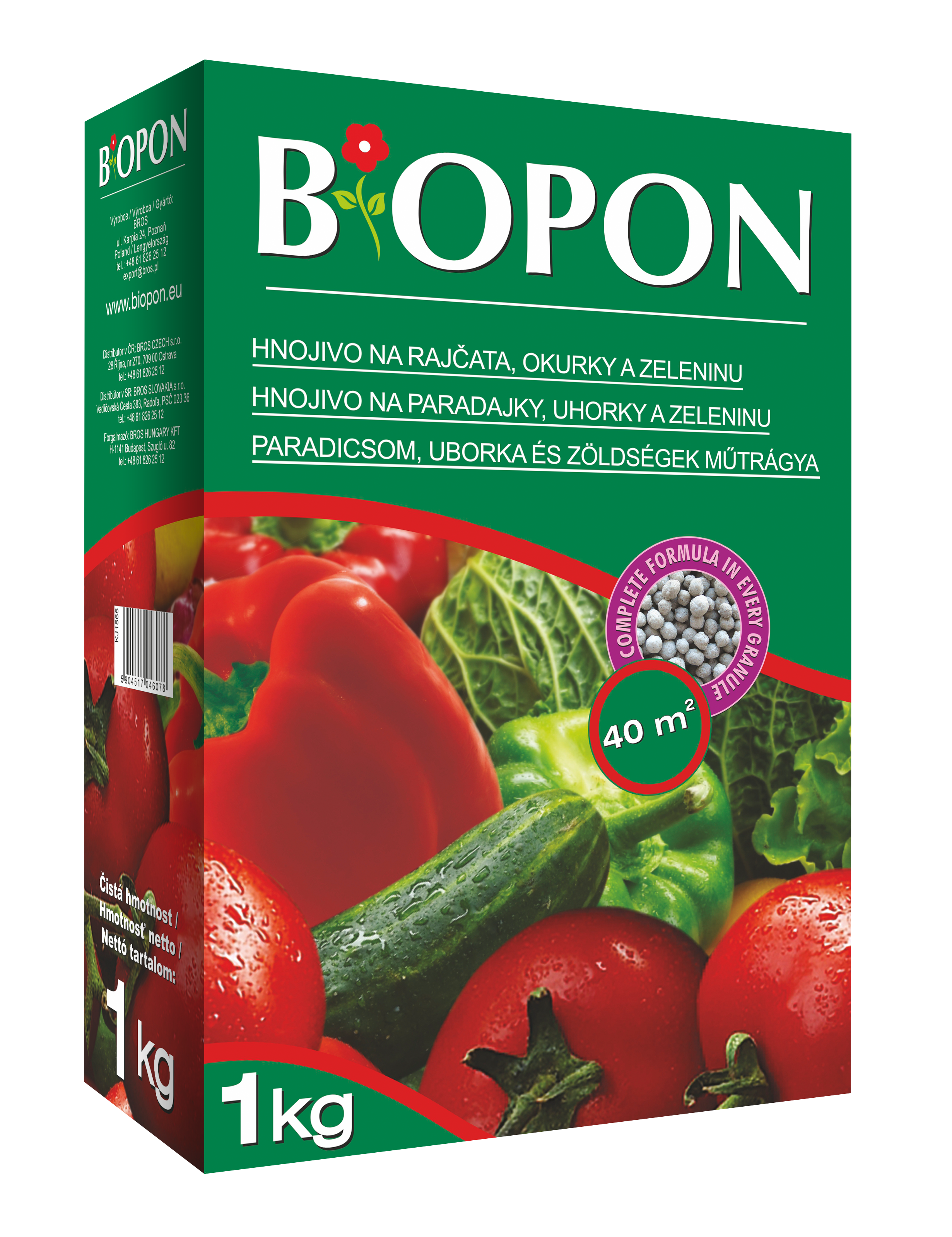 Biopon umelé hnojivo pre paradajky, uhorky a zeleninu 1 kg