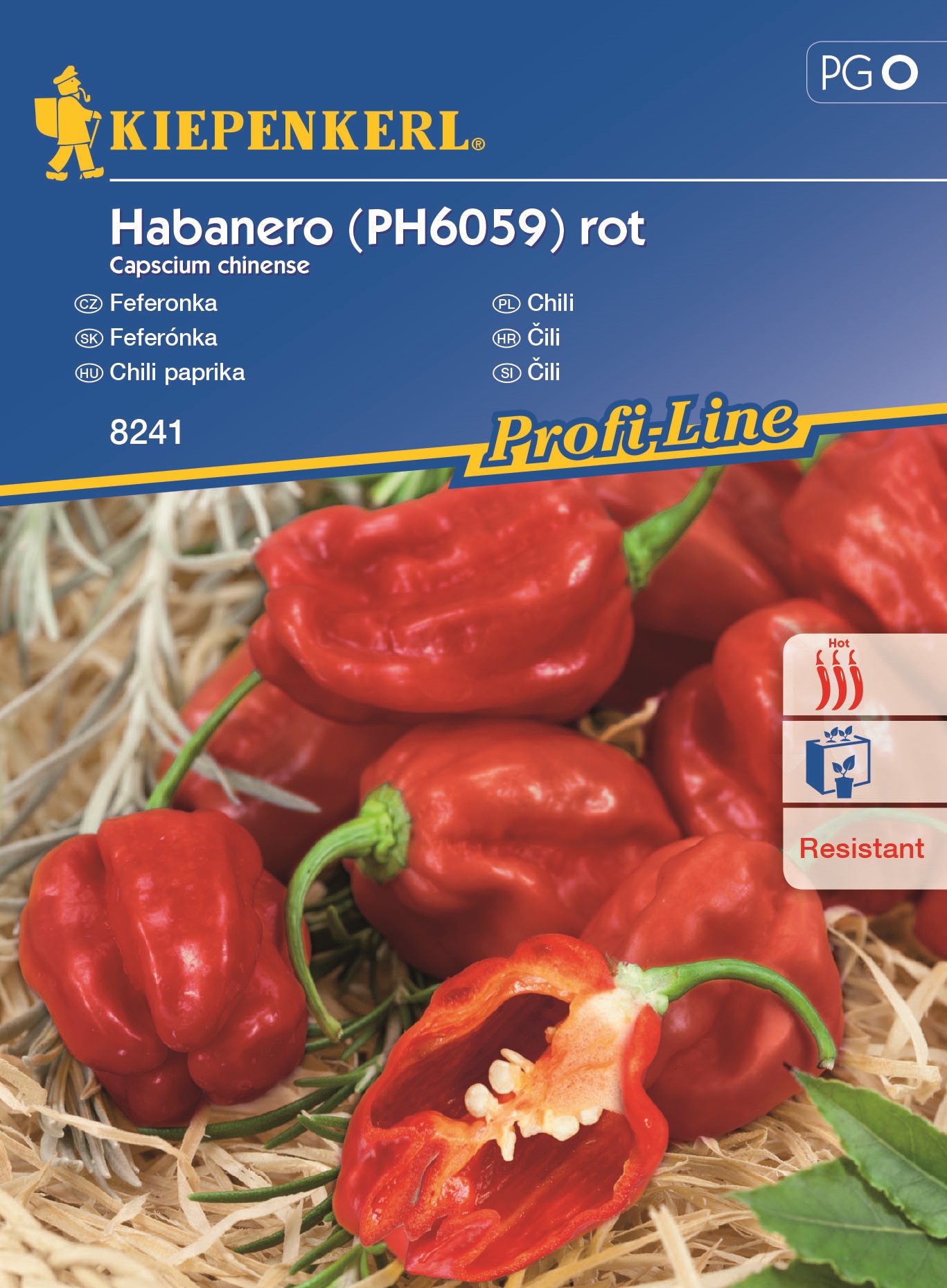 Chili paprika Habanero piros min. 7 db mag  Kiepenkerl