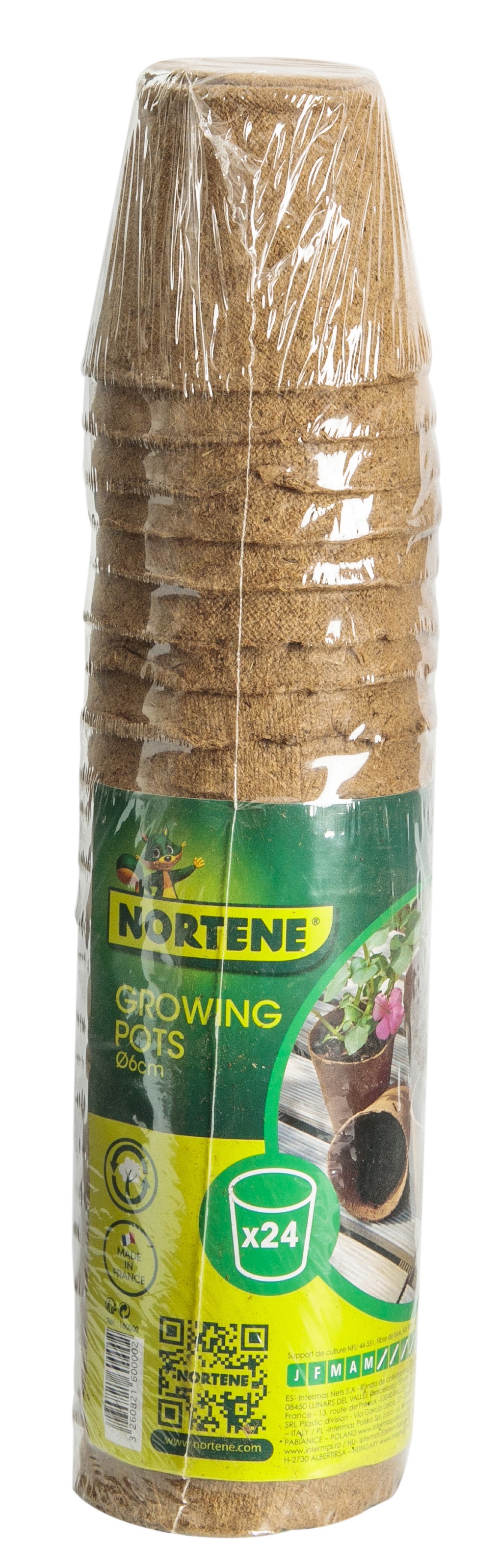 Tőzegcserép "Growing Pots" 6 cm átmérő 24 db natur