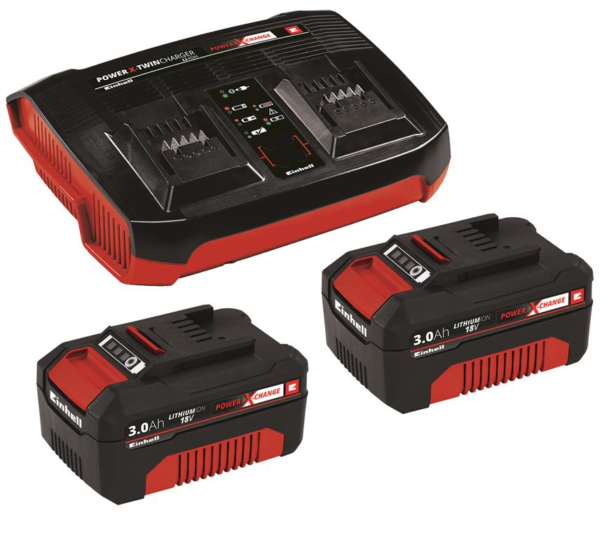 Einhell 2 db Akkumulátor+dupla töltő 2x3,0Ah & Twincharger Kit