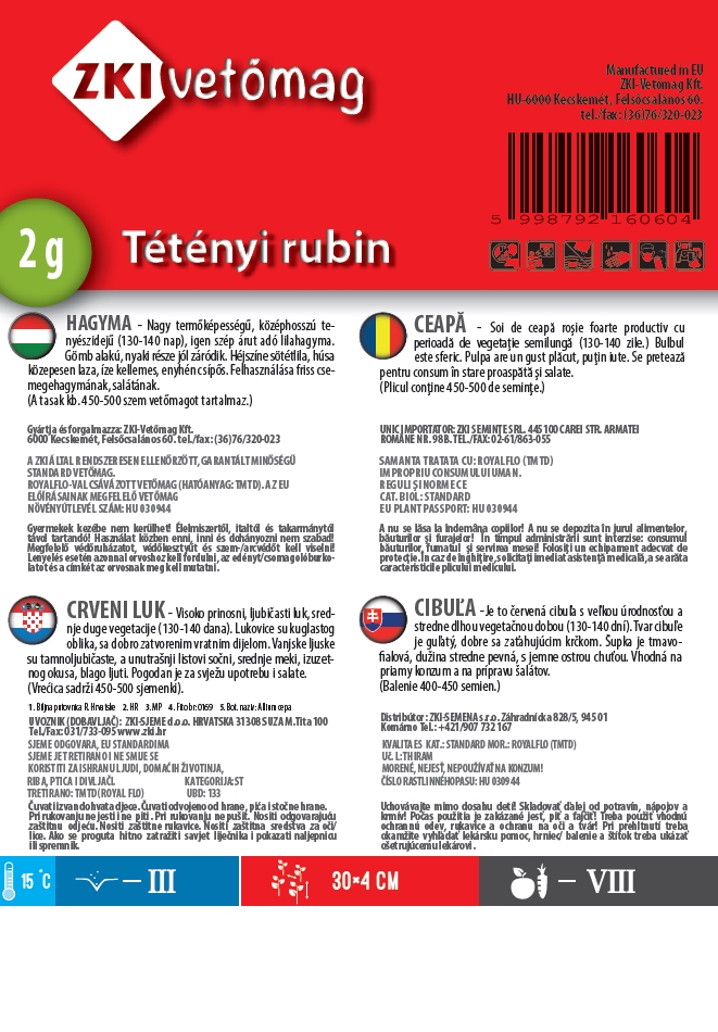 Lilahagyma Tétényi rubin 2g ZKI