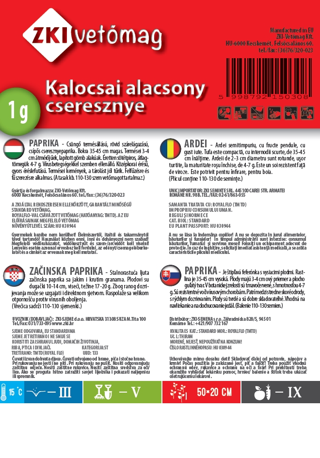 Cseresznyepaprika Kalocsai alacsony cseresznye 1g ZKI