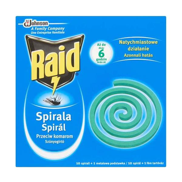 Raid szúnyogírtó spirál 10 db-os