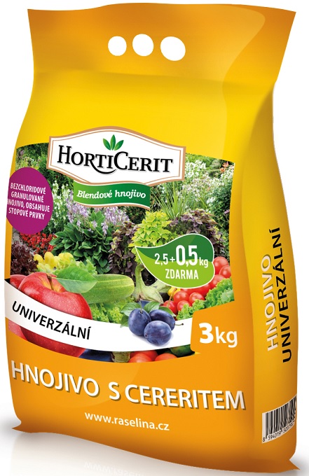 Granulované umeléhnojivo (Horticerit) Univerzálne 3 kg