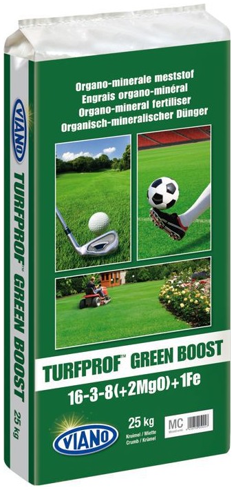 Viano organické trávnikové hnojivo Turfprof Greenboost 16-3-8+2MgO+Fe 25 kg