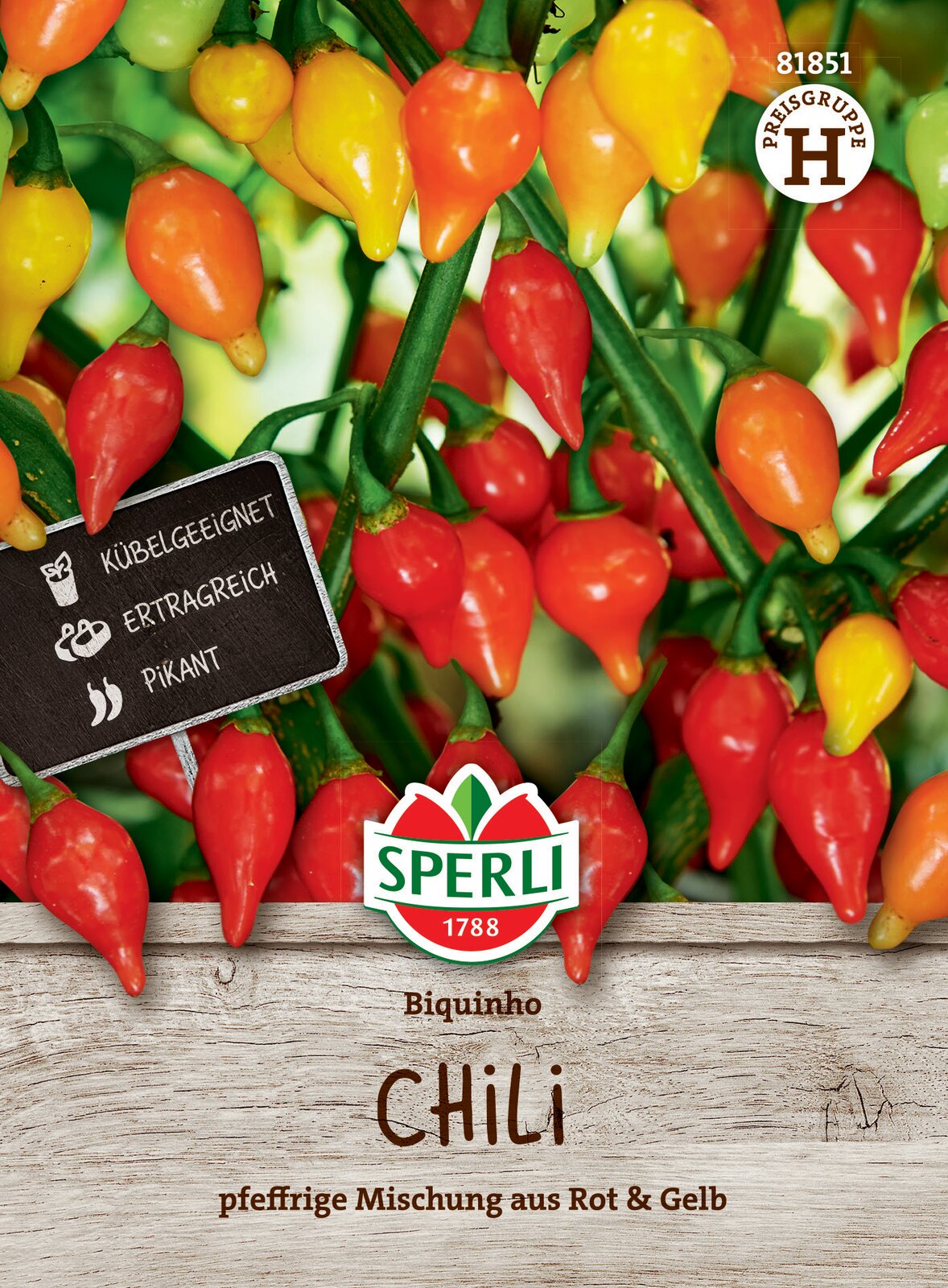 Chili-paprika (enyhén csípős / csepp alakú) Biqiunho 8 szem Sperli